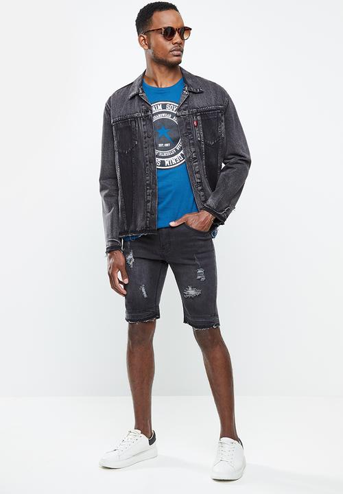 SOVIET - Brett mens denim short - black