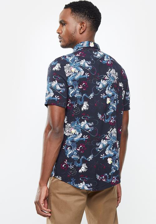 GUESS - Short sleeve rogan guardian floral shirt - multi 
