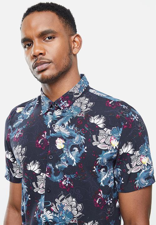 GUESS - Short sleeve rogan guardian floral shirt - multi 