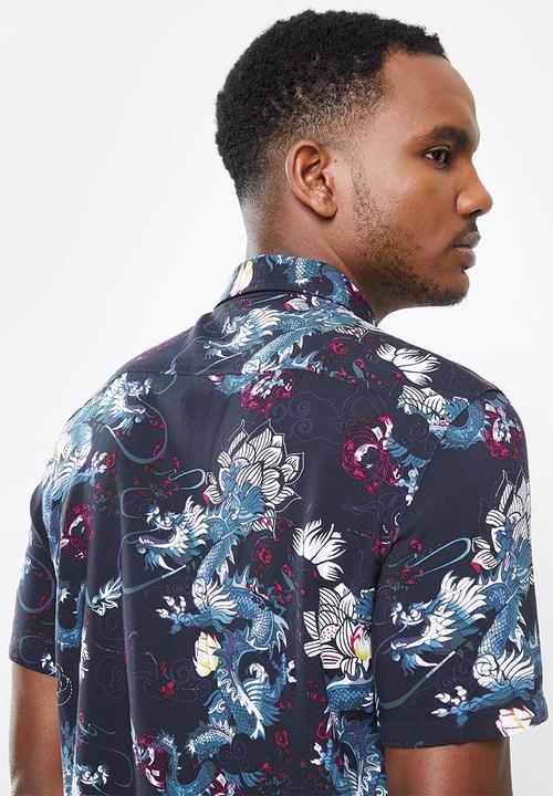 GUESS - Short sleeve rogan guardian floral shirt - multi 