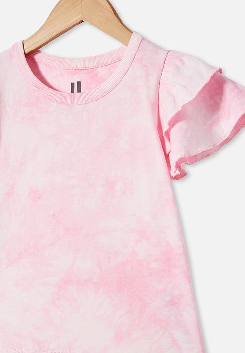 Cotton On - Fleur flutter sleeve top  - pink