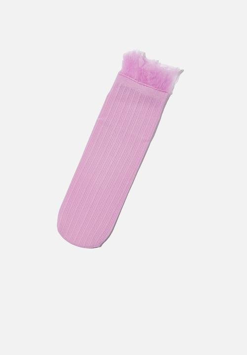 Cotton On - Sheer frilled ankle sock - lilac