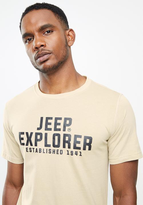JEEP - Graphic tee with uv protection - stone