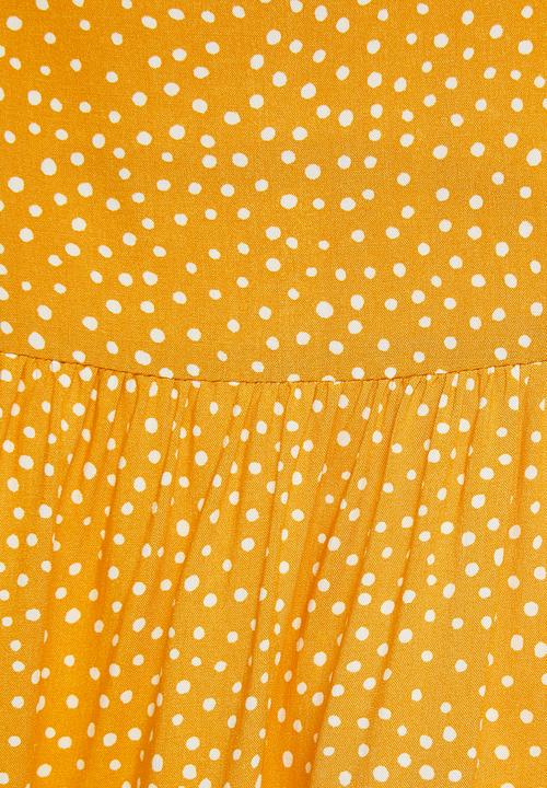 Blake - Printed tiered cami dress - yellow & white 