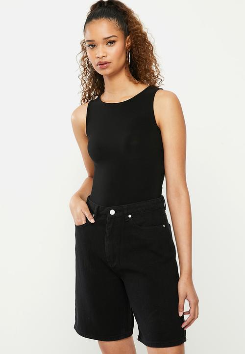 Blake - Knot back fitted bodysuit - black