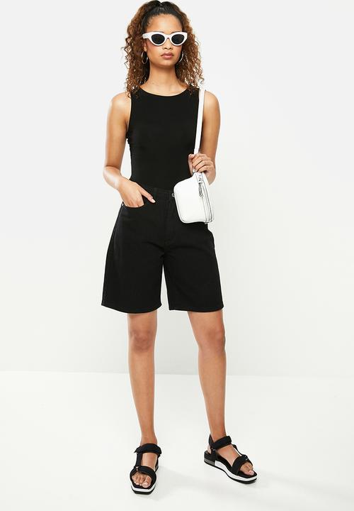 Blake - Knot back fitted bodysuit - black