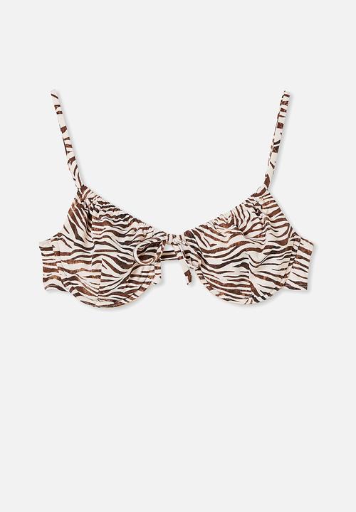 Cotton On - Half wire bra bikini top - brown 