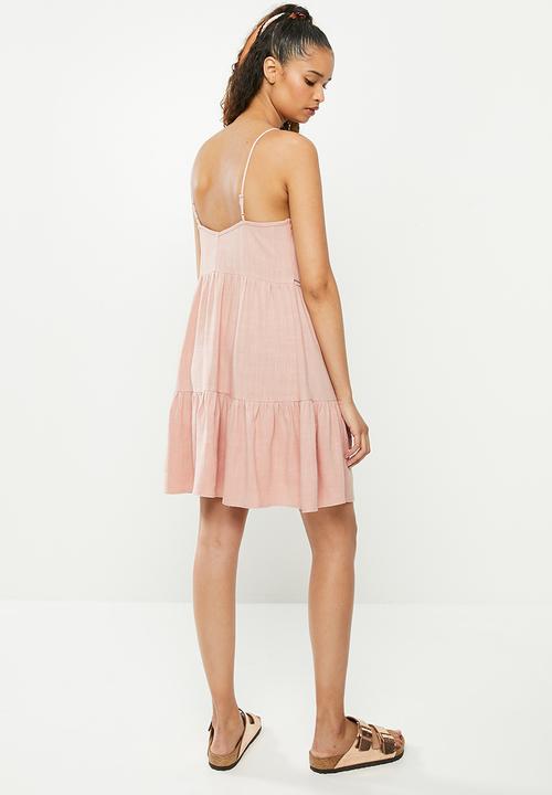 Blake - Cami tiered mini dress - pink 