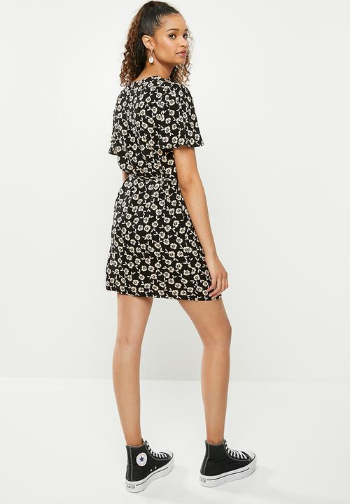 Blake - Button down mini dress - black & white 
