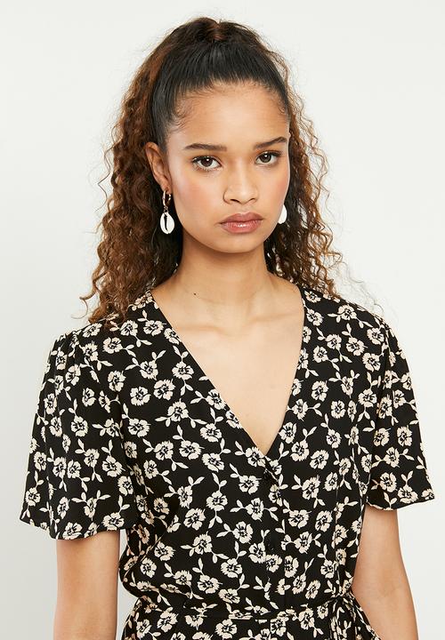 Blake - Button down mini dress - black & white 