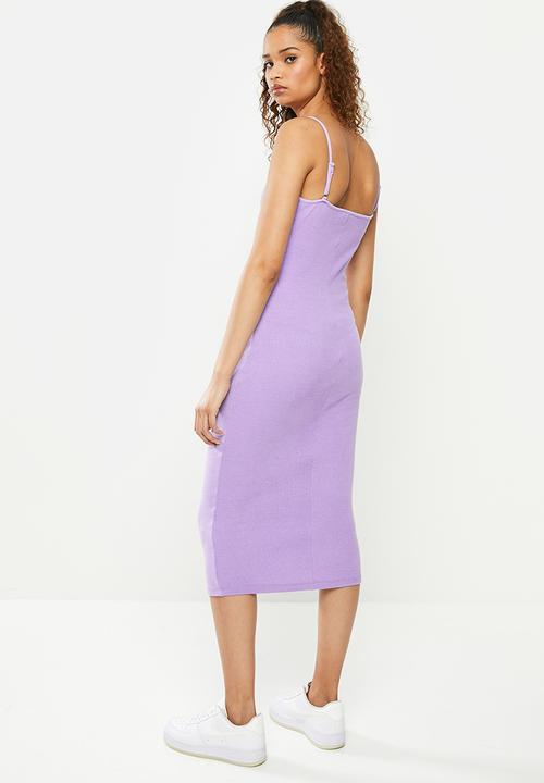 Blake - Rib cami midi dress - lilac
