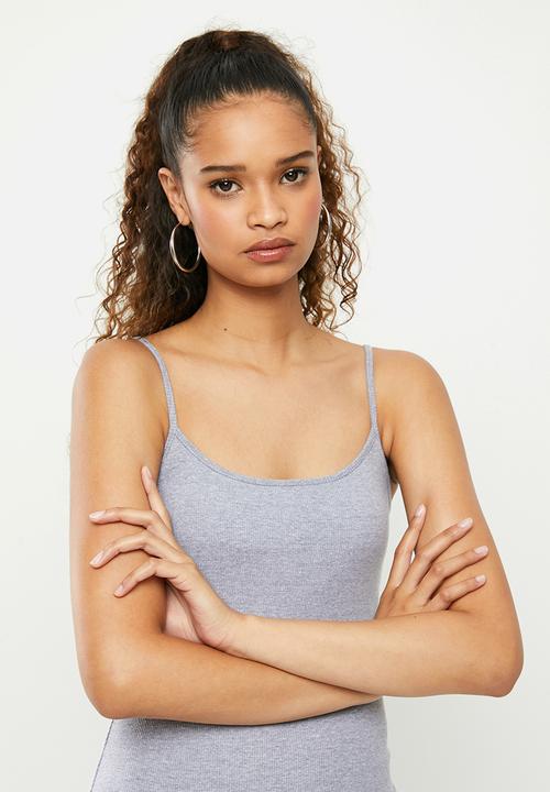 Blake - Rib cami midi dress - grey