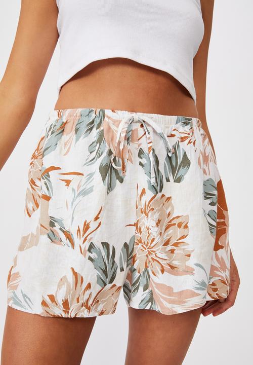 Cotton On - Cali pull on short - camille tropical neutral