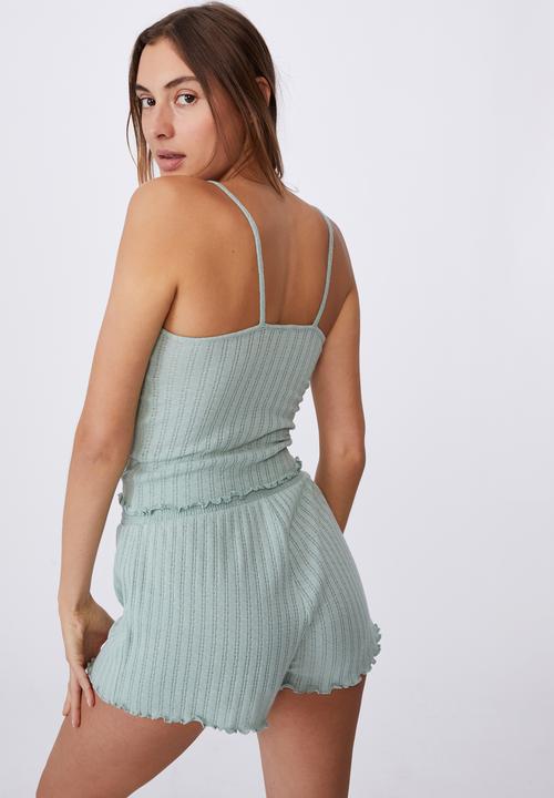 Cotton On - Knit pointelle sleep tank - mint 
