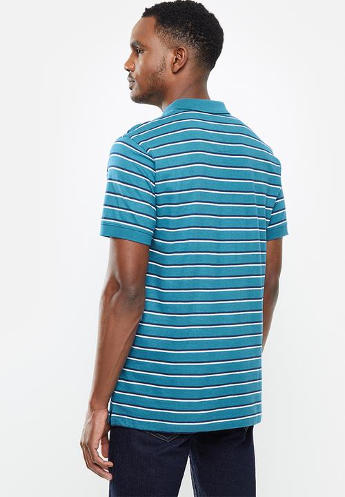 JEEP - Yarn dye stripes golfer - blue & white