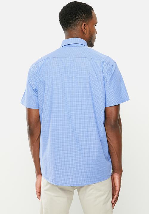 JEEP - Yarn dye check shirt - blue & white