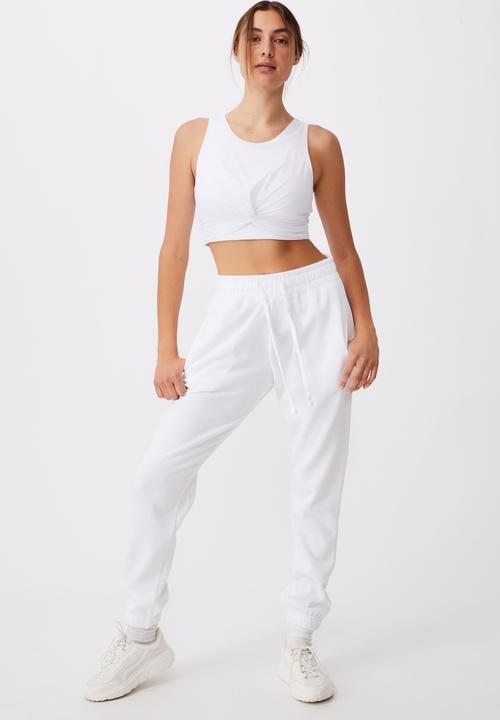 Cotton On - Lifestyle gym track pant - white