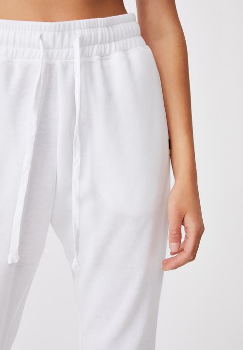 Cotton On - Lifestyle gym track pant - white