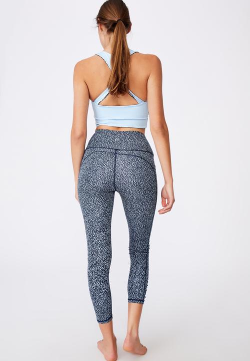 Cotton On - Love you a latte 7/8 active tight - navy & white 