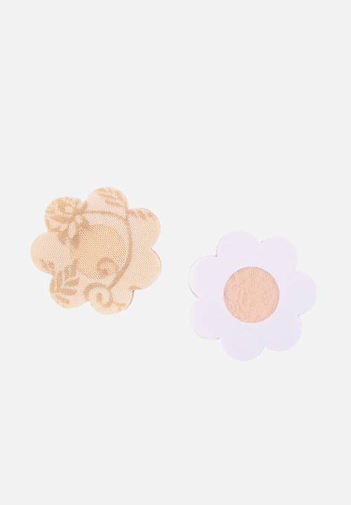 Up-Tape - Nude flower 5 pair nipple pastie set - light nude