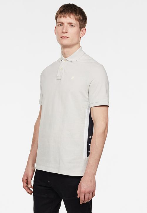 G-STAR - Side stripe short sleeve polo - cool grey