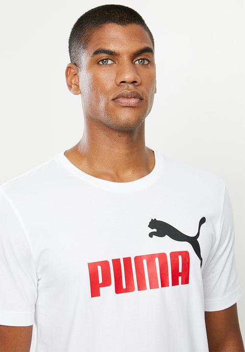PUMA - Ess 2 col logo tee - white