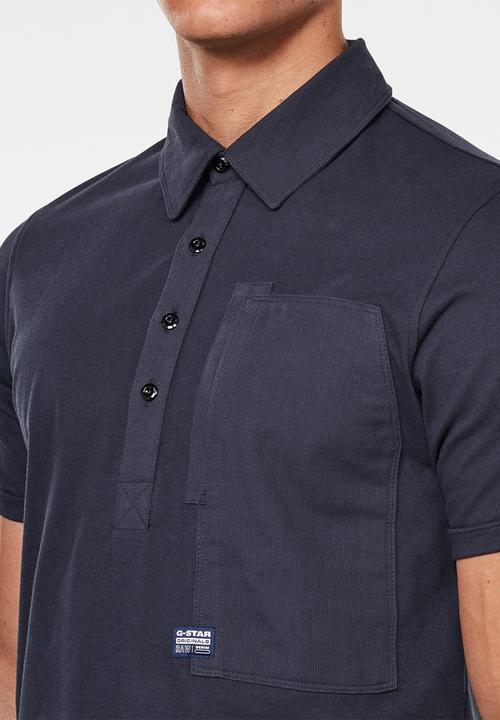 G-STAR - Arris pocket short sleeve polo - indigo