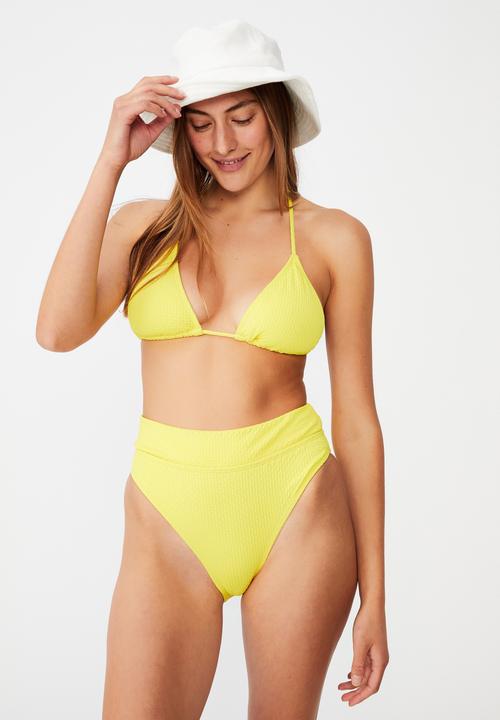Cotton On - Slider triangle bikini top - yellow 
