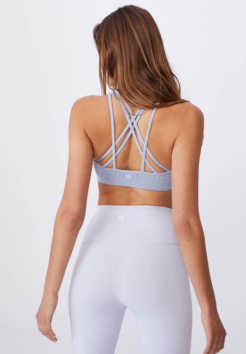 Cotton On - Strappy sports crop - baltic blue