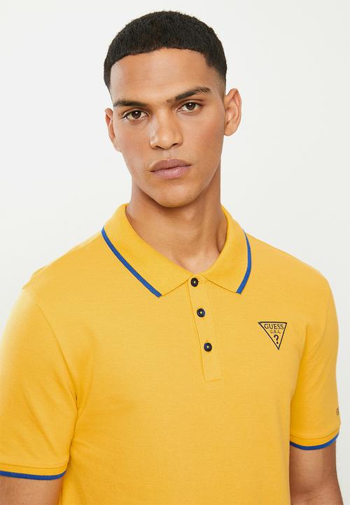 GUESS - Short sleeve guess tipping polo - yellow