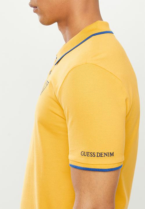 GUESS - Short sleeve guess tipping polo - yellow