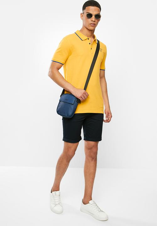 GUESS - Short sleeve guess tipping polo - yellow