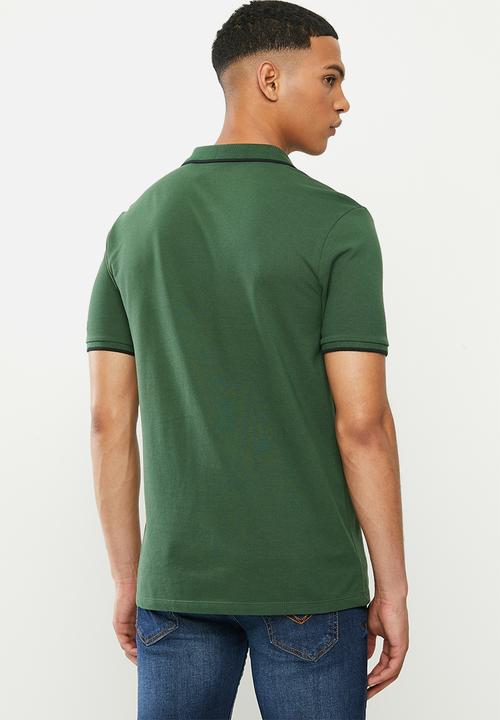 GUESS - Short sleeve Guess tipping polo - green