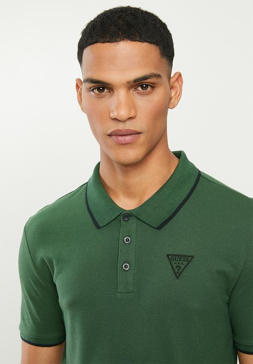 GUESS - Short sleeve Guess tipping polo - green