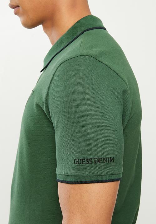 GUESS - Short sleeve Guess tipping polo - green