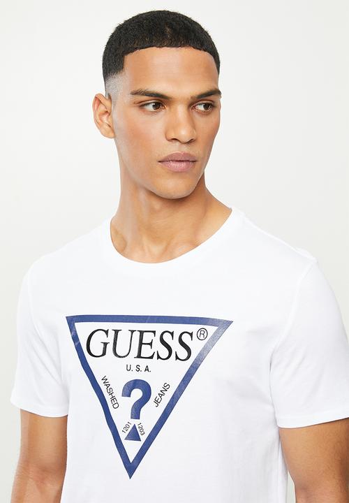GUESS - Short sleeve Guess core triangle tee -  white