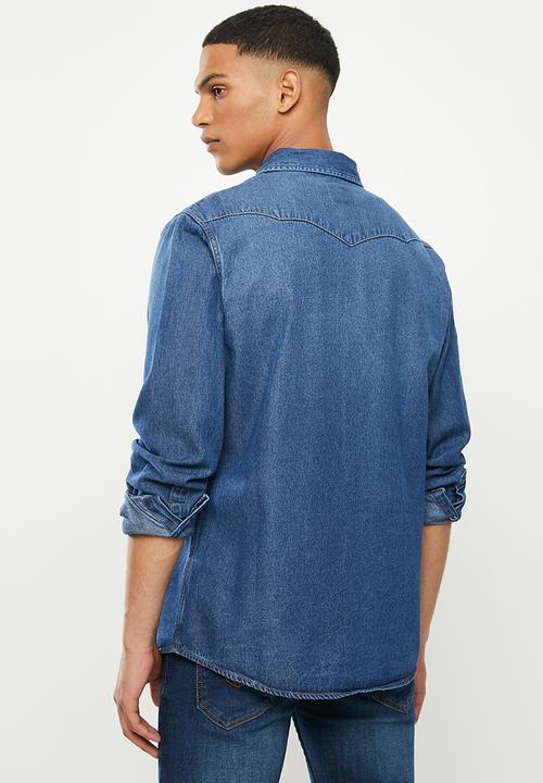 Wrangler - Denim regular fit  shirt - light blue