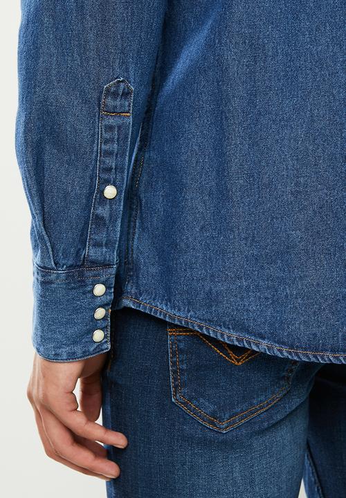 Wrangler - Denim regular fit  shirt - light blue