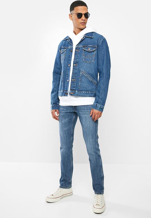 Wrangler - Denim regular fit jacket - stone wash
