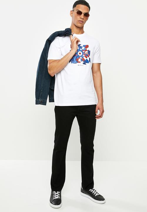 Ben Sherman - Shattered target print tee - white