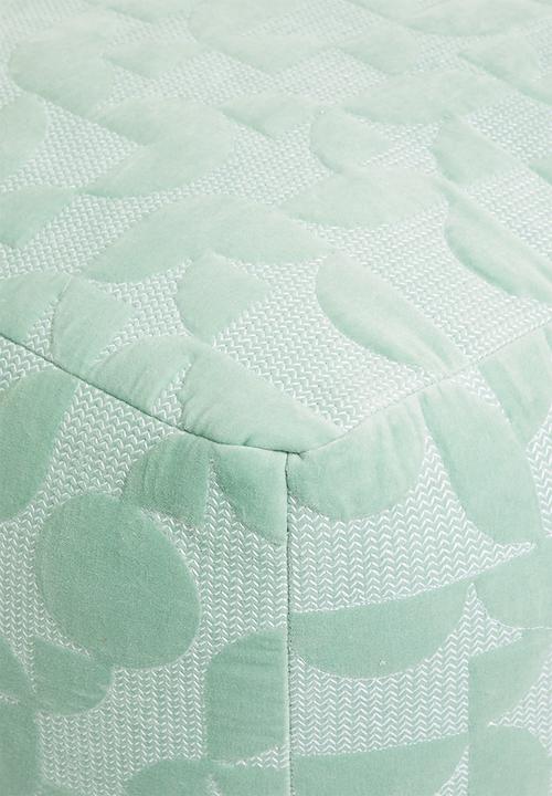 Sixth Floor - Geo block ottoman - seafoam