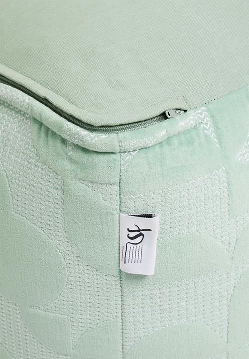 Sixth Floor - Geo block ottoman - seafoam