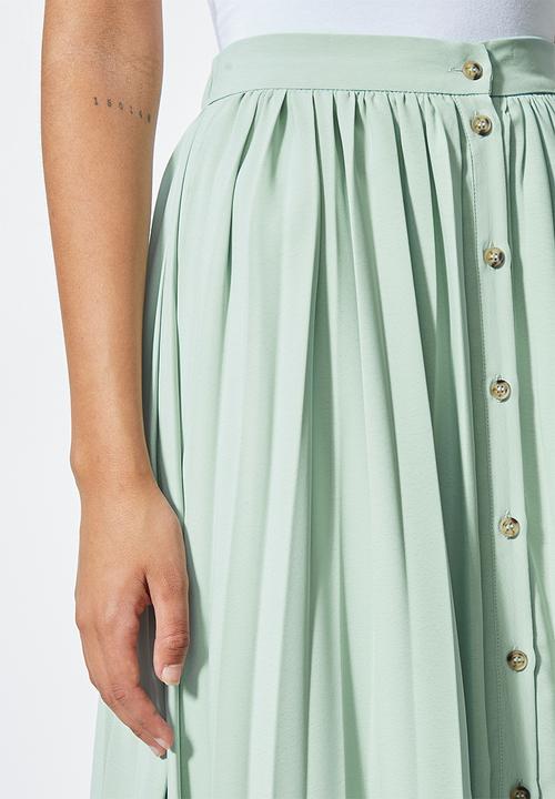 Superbalist - Button down pleated skirt - sage