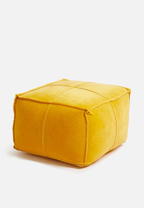 Sixth Floor - Venice velvet ottoman - mustard