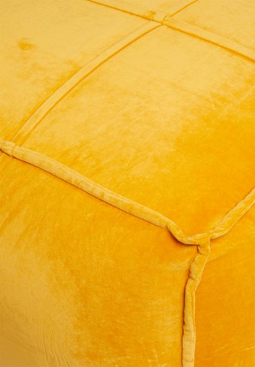 Sixth Floor - Venice velvet ottoman - mustard
