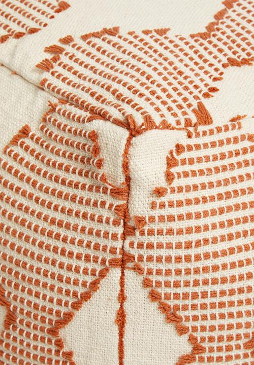 Sixth Floor - Diamond weave ottoman - cream & rust