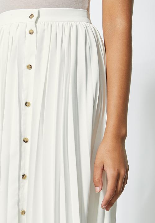 Superbalist - Button down pleated skirt - milk