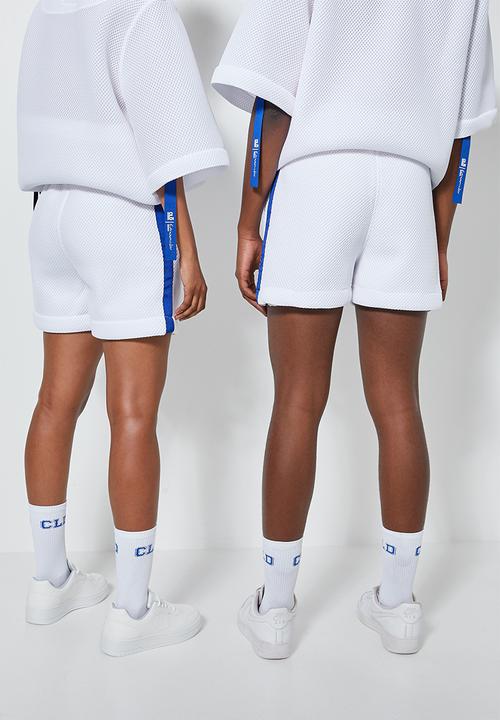 Thebe Magugu extra curricular  x CLD - Thebe Magugu extra curricular x CLD basketball shorts - white