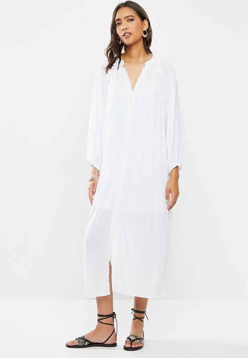 VELVET - Dobby kaftan midi dress - white