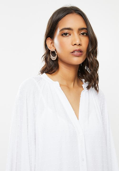 VELVET - Dobby kaftan midi dress - white